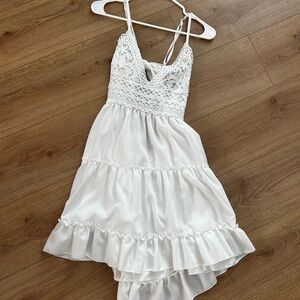 Cowgirl style White Lace Trim Dress